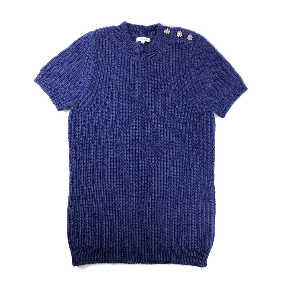 Manoush Purple Short Sleeve Pullover Sweater NWOT